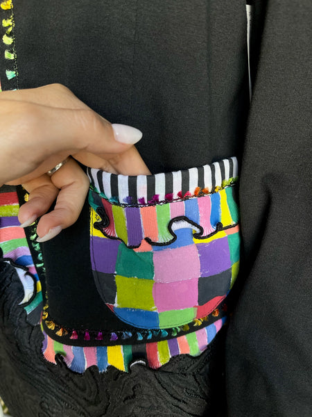 1980s Hand Painted Details Cardigan