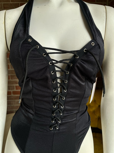 1980s Black Swimsuit Fredericks of Hollywood