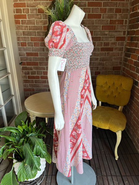 1970s Cotton Calico Maxi Dress