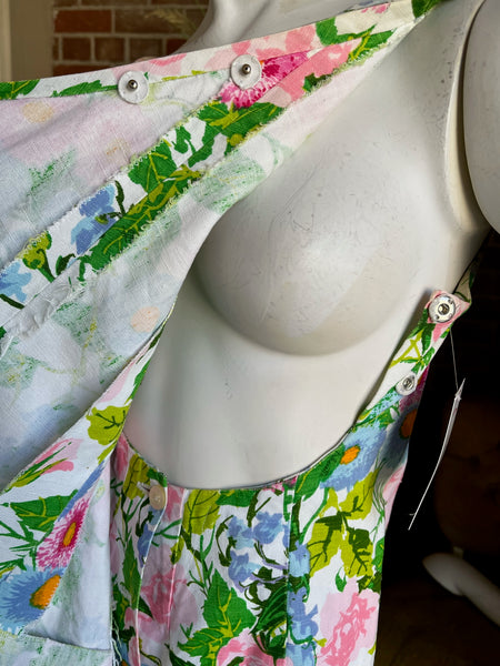 1960s Italian Floral Pinafore