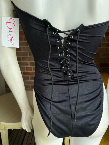 1980s Black Swimsuit Fredericks of Hollywood