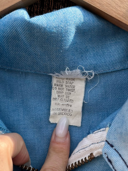1970s Dagger Collar Chambray Jacket
