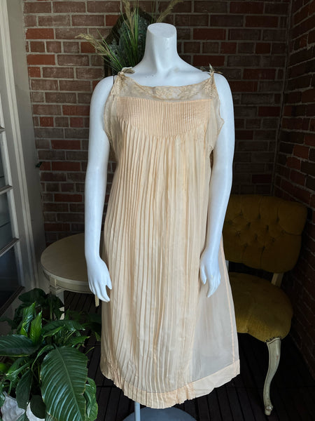 1920s Pintucked Silk Dress