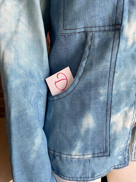 1970s Dagger Collar Chambray Jacket