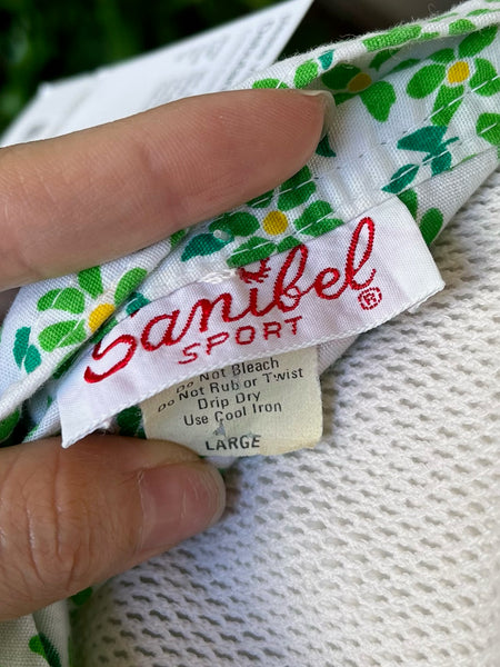 1960s Green Daisy Wrap Skirt
