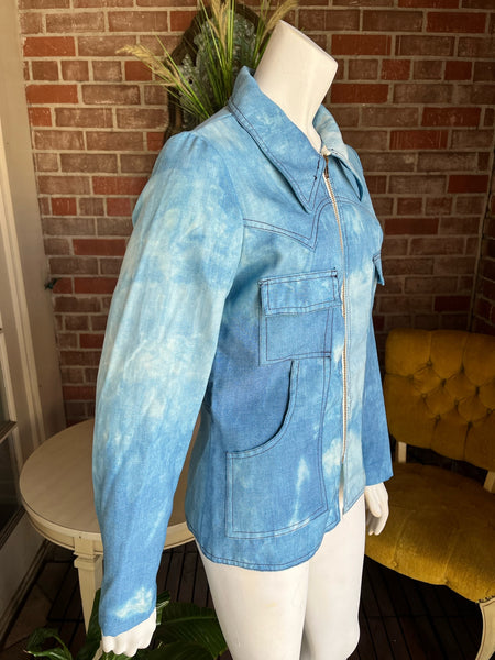 1970s Dagger Collar Chambray Jacket