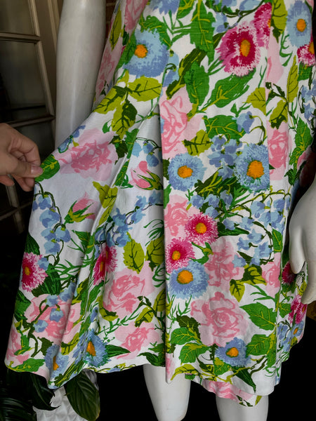 1960s Italian Floral Pinafore