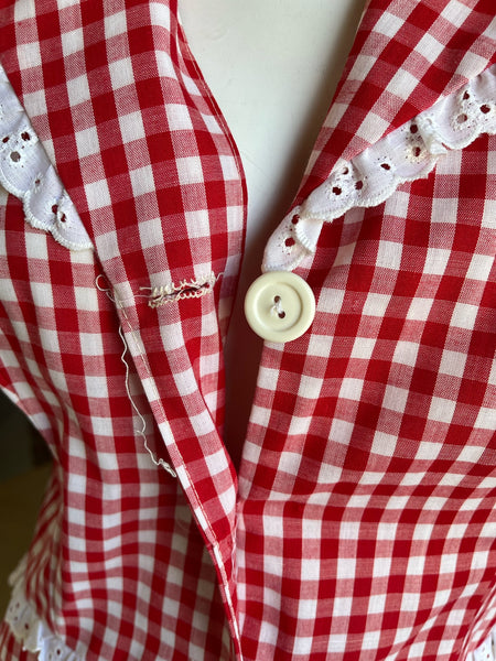 1970s Red Gingham Halter Dress
