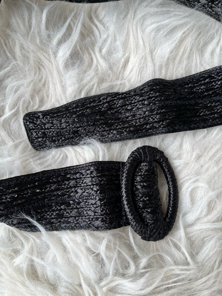 1980s Black Raffra Belt