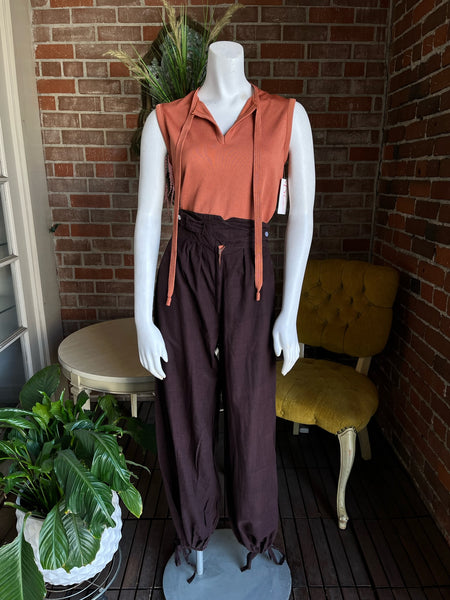 1970s Mocha High-Waisted Cotton Pants by Judy’s
