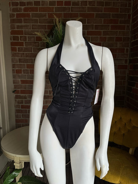 1980s Black Swimsuit Fredericks of Hollywood