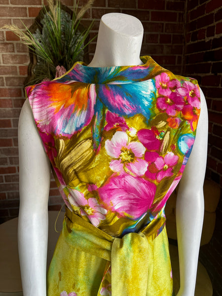 1960s Tropical Floral Jumpsuit