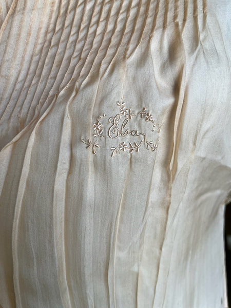 1920s Pintucked Silk Nightgown