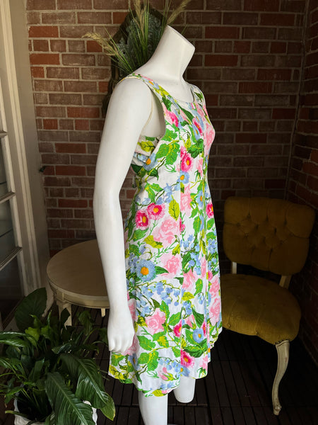 1960s Italian Floral Pinafore