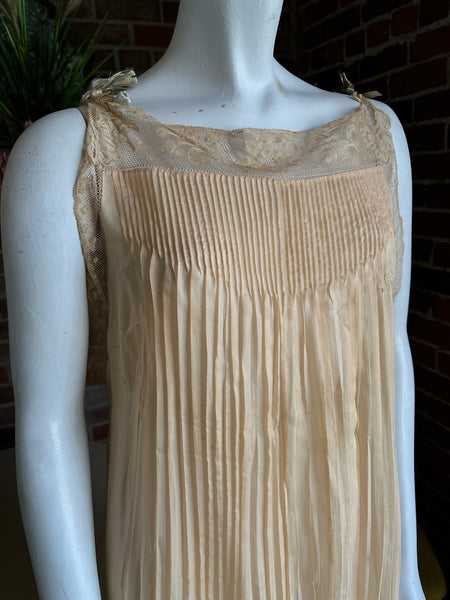 1920s Pintucked Silk Nightgown