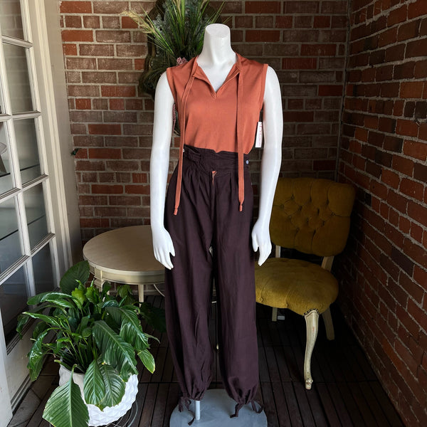 1970s Mocha High-Waisted Cotton Pants by Judy’s
