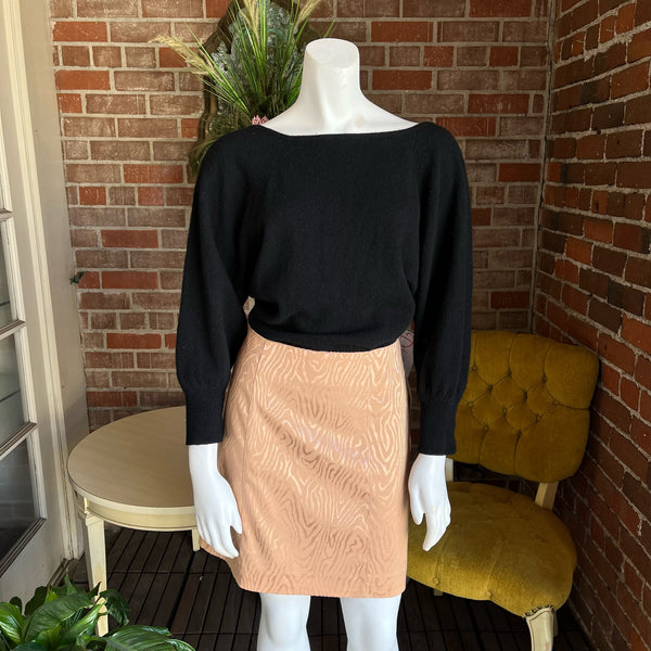 1990s Beige Mini Skirt