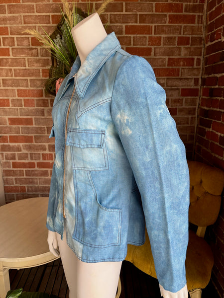1970s Dagger Collar Chambray Jacket