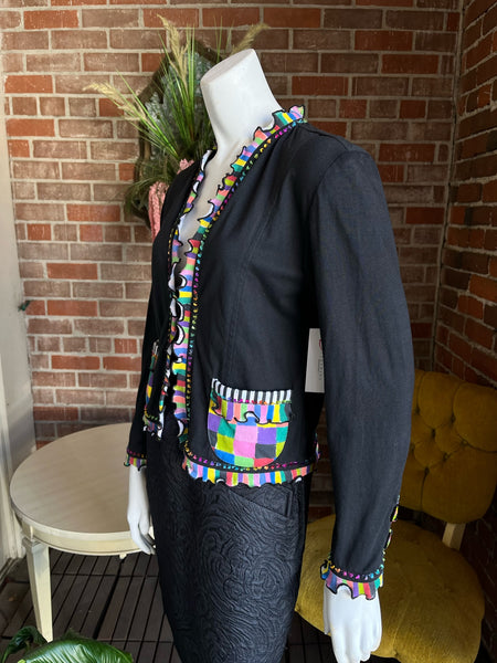 1980s Hand Painted Details Cardigan
