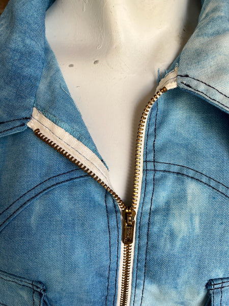 1970s Dagger Collar Chambray Jacket