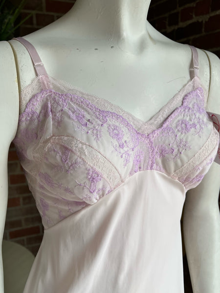 1960s Lavender Hollywood Vassarette Slip