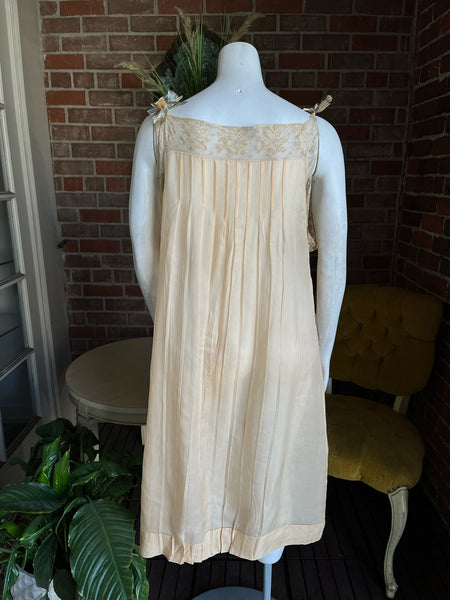 1920s Pintucked Silk Dress