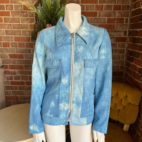 1970s Dagger Collar Chambray Jacket