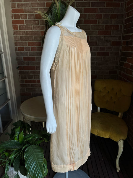 1920s Pintucked Silk Nightgown