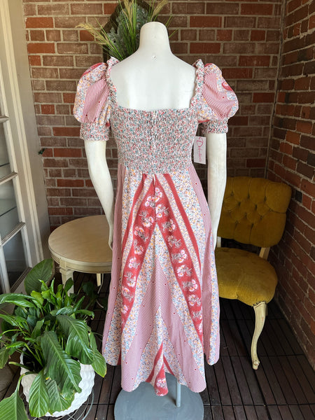 1970s Cotton Calico Maxi Dress