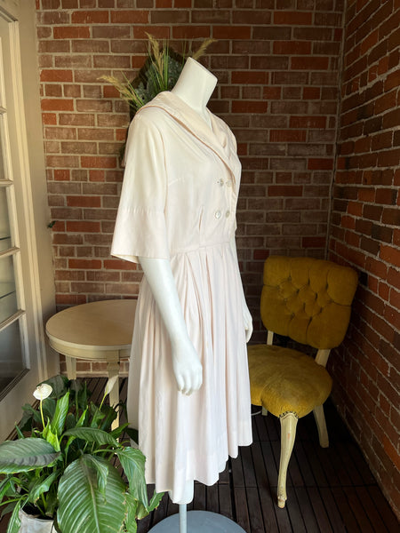 1950s Cream Sailor Collar Dress