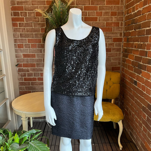 1960s Black Fringe Shell