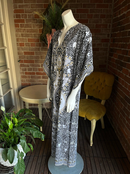 1970s Betyk Gold & Black Kaftan