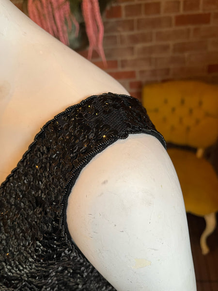 1960s Black Fringe Shell