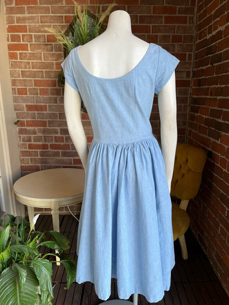 1980s Chambray Dress