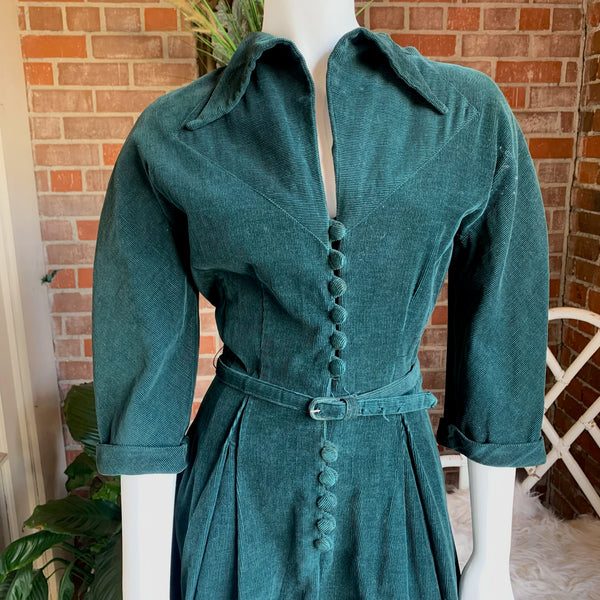 Late 1940s Jonathan Logan Corduroy Dress