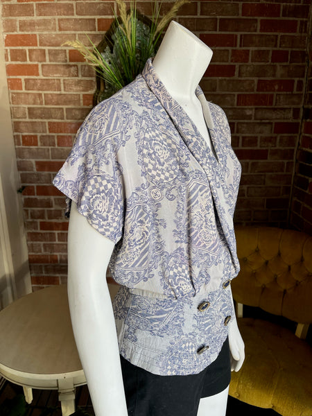1990s Toile Blouse