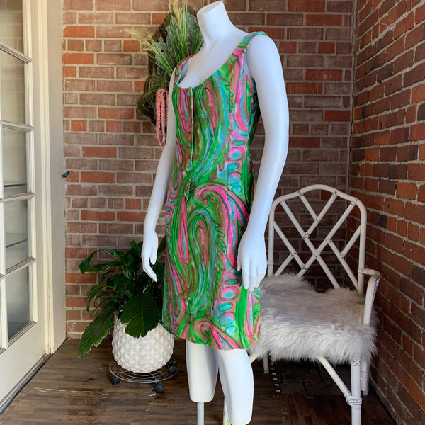 1960s Paisley Shift Dress