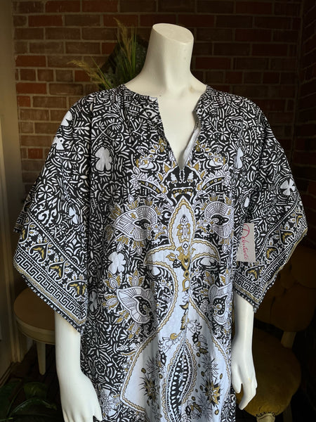 1970s Betyk Gold & Black Kaftan