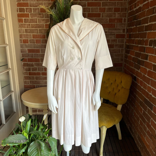 1950s Cream Sailor Collar Dress