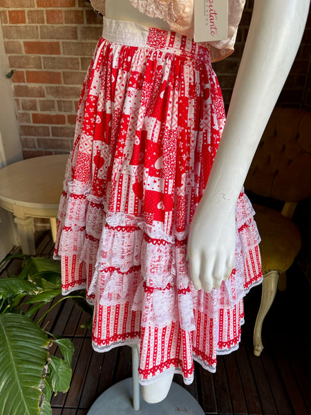 1950s Heart Print Skirt