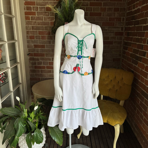 1970s Cotton Pansy Dress