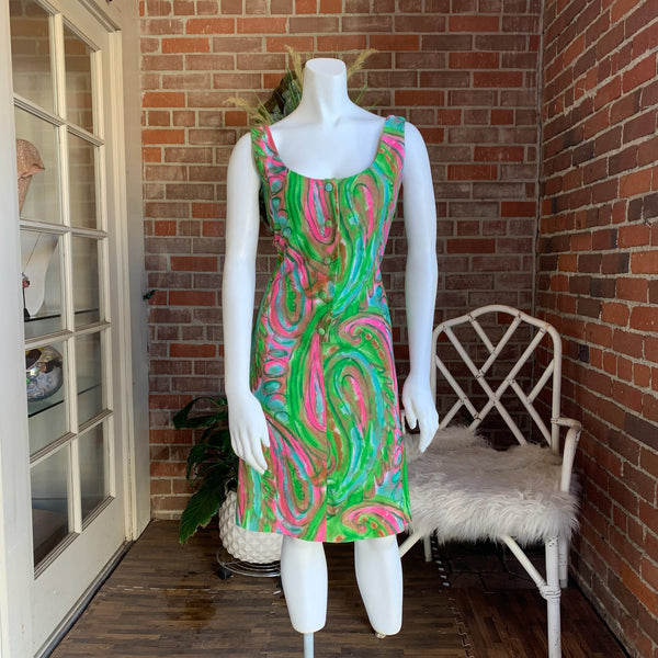 1960s Paisley Shift Dress