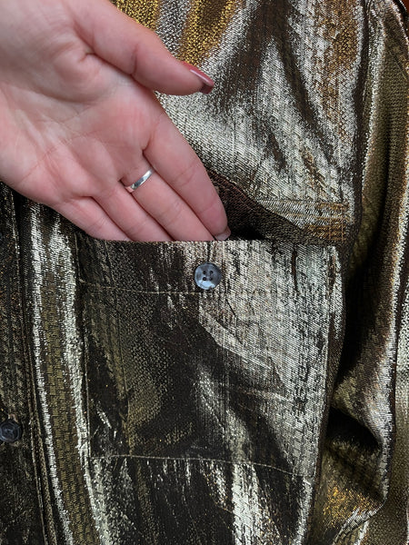 1980s Neiman Marcus Gold Lame Shirt