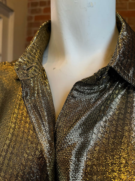 1980s Neiman Marcus Gold Lame Shirt