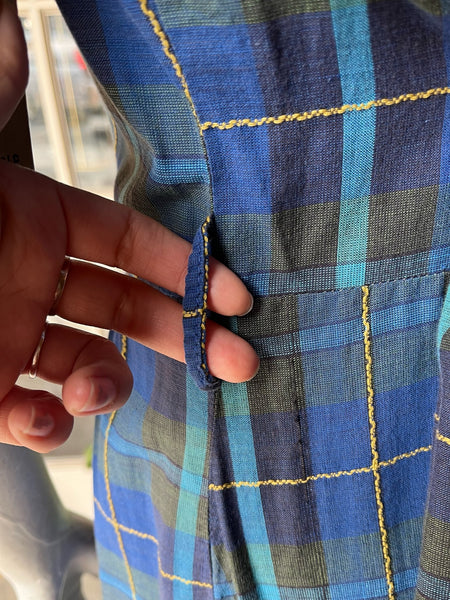 1950s Blue Plaid Dress