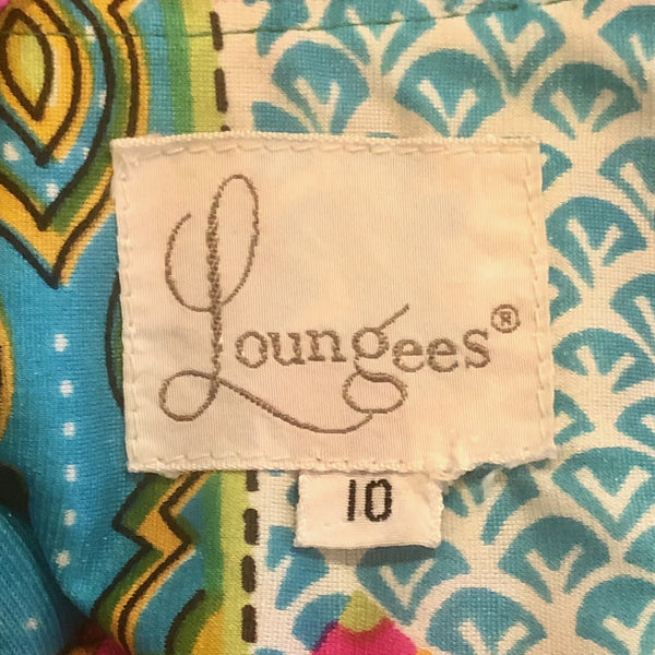 1970s Psychedelic Morocco Nylon Lounge Dress