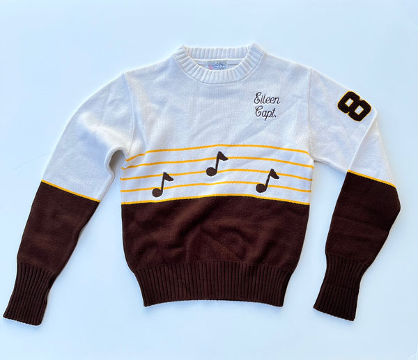 1986 Cheerleader Captain Eileen Sweater Music Notes “Eileen”