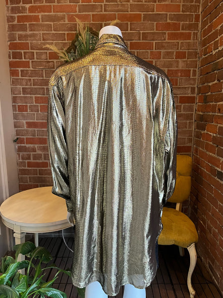 1980s Neiman Marcus Gold Lame Shirt