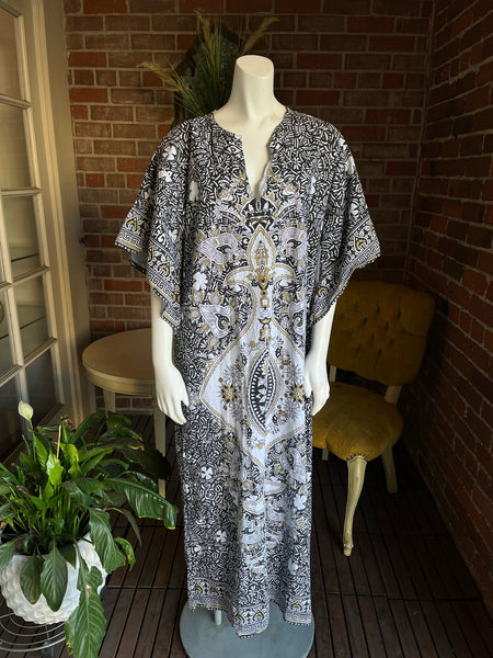 1970s Betyk Gold & Black Kaftan