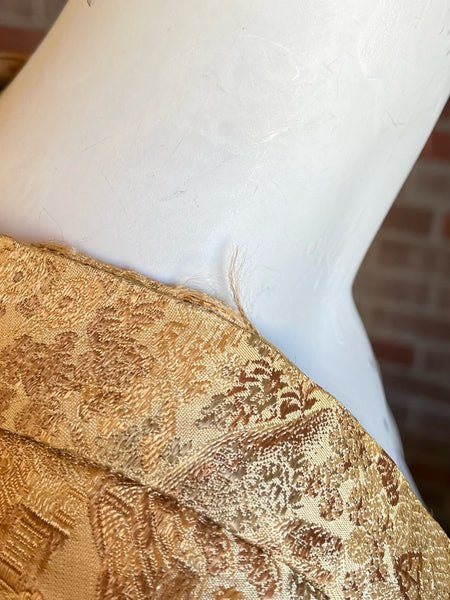 1950s Gold Jacquard Asian Print Jacket